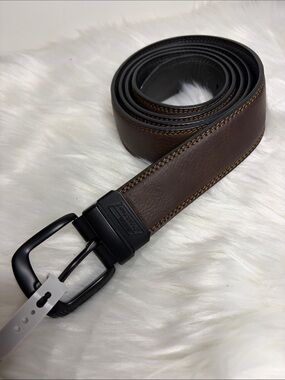 DICKIES Men's Size 52 Big & Tall Two Row Stitch Casual Work Belt Brown NWT